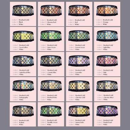 Easy-to-install vinyl snare drum wrap color catalogue featuring a wide range of color and pattern options, perfect for drummers looking to personalize their snare drum with unique designs.