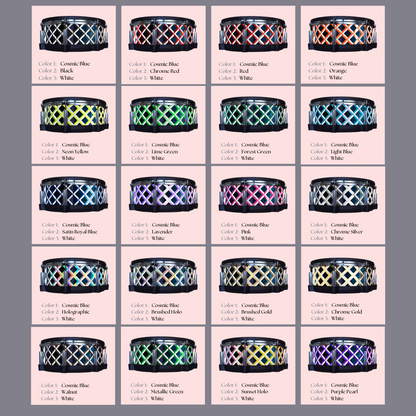 Easy-to-install vinyl snare drum wrap color catalogue featuring a wide range of color and pattern options, perfect for drummers looking to personalize their snare drum with unique designs.