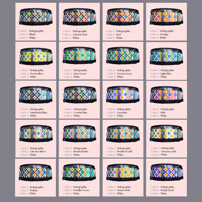 Easy-to-install vinyl snare drum wrap color catalogue featuring a wide range of color and pattern options, perfect for drummers looking to personalize their snare drum with unique designs.
