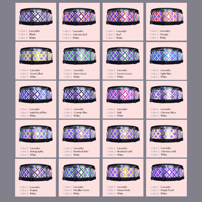 Easy-to-install vinyl snare drum wrap color catalogue featuring a wide range of color and pattern options, perfect for drummers looking to personalize their snare drum with unique designs.
