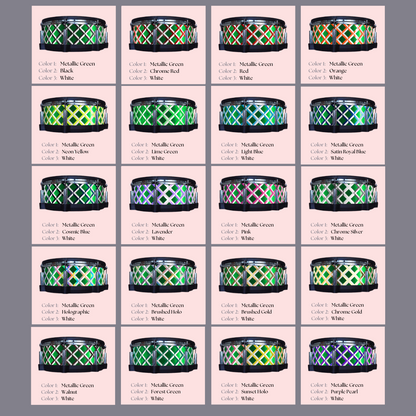 Easy-to-install vinyl snare drum wrap color catalogue featuring a wide range of color and pattern options, perfect for drummers looking to personalize their snare drum with unique designs.